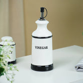 Minimalist White Cruet Set – 4-Piece Oil, Vinegar, Salt & Pepper